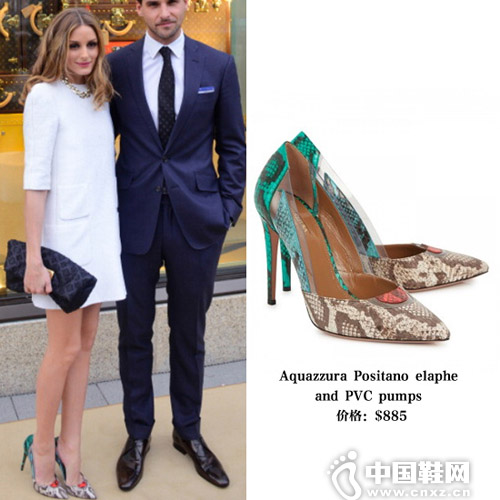 Aquazzura Positano Elaphe and Pvc Pumps